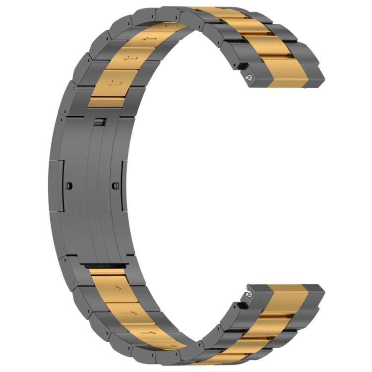 For Huawei Watch GT4 / GT3 / GT2 / GT 46mm Three Strains HW Buckle Metal Watch Band(Grey Gold) by bashfashion