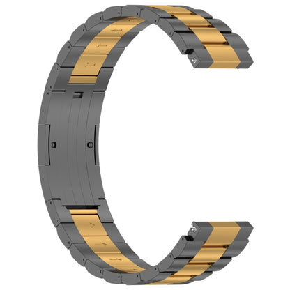 For Huawei Watch GT4 / GT3 / GT2 / GT 46mm Three Strains HW Buckle Metal Watch Band(Grey Gold) by bashfashion