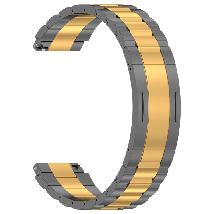 For Huawei Watch GT4 / GT3 / GT2 / GT 46mm Three Strains HW Buckle Metal Watch Band(Grey Gold) by bashfashion