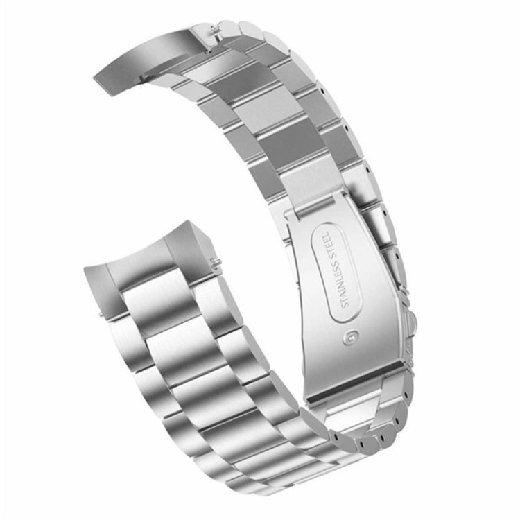 For Huawei Watch GT 4 46mm Three Strains Curved Flat Buckle Stainless Steel Watch Band(Silver) by bashfashion