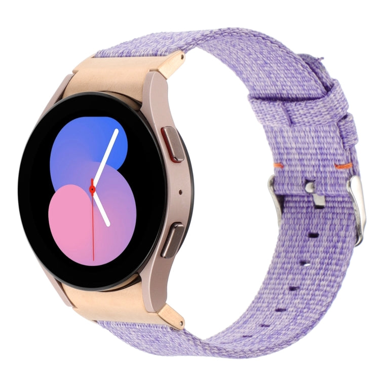 For Samsung Galaxy Watch6/6 Classic/5/5 Pro Nylon Canvas Watch Band(Lavender Purple) by bashfashion