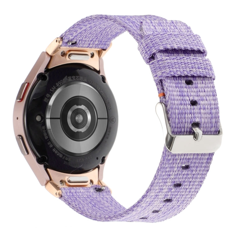 For Samsung Galaxy Watch6/6 Classic/5/5 Pro Nylon Canvas Watch Band(Lavender Purple) by bashfashion