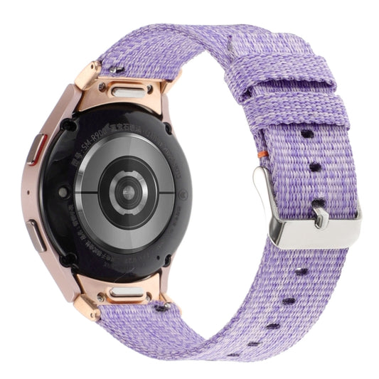 For Samsung Galaxy Watch6/6 Classic/5/5 Pro Nylon Canvas Watch Band(Lavender Purple) by bashfashion