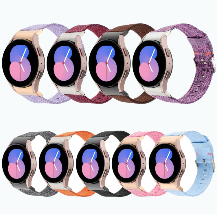 For Samsung Galaxy Watch6/6 Classic/5/5 Pro Nylon Canvas Watch Band(Lavender Purple) by bashfashion