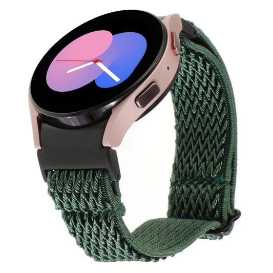For Samsung Galaxy Watch6/6 Classic/5/5 Pro Wave Braided Nylon Watch Band(Army Green) by bashfashion