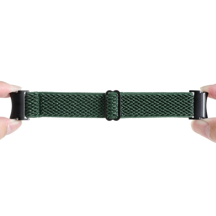 For Samsung Galaxy Watch6/6 Classic/5/5 Pro Wave Braided Nylon Watch Band(Army Green) by bashfashion