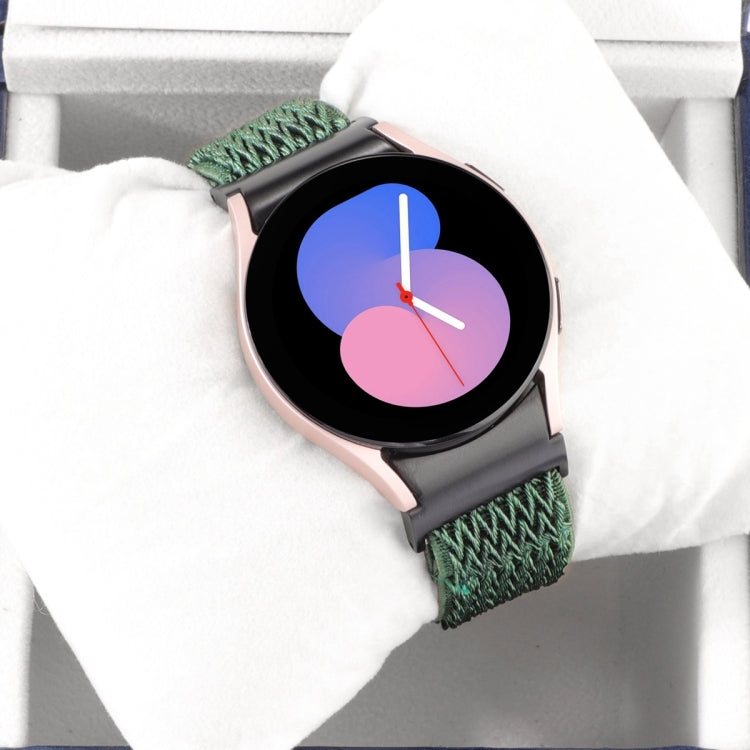 For Samsung Galaxy Watch6/6 Classic/5/5 Pro Wave Braided Nylon Watch Band(Army Green) by bashfashion