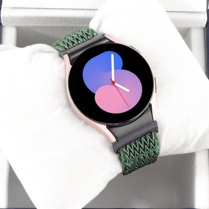 For Samsung Galaxy Watch6/6 Classic/5/5 Pro Wave Braided Nylon Watch Band(Army Green) by bashfashion