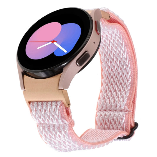 For Samsung Galaxy Watch6/6 Classic/5/5 Pro Wave Braided Nylon Watch Band(Pink) by bashfashion