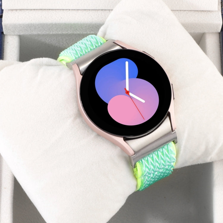 For Samsung Galaxy Watch6/6 Classic/5/5 Pro Wave Braided Nylon Watch Band(Teal) by bashfashion