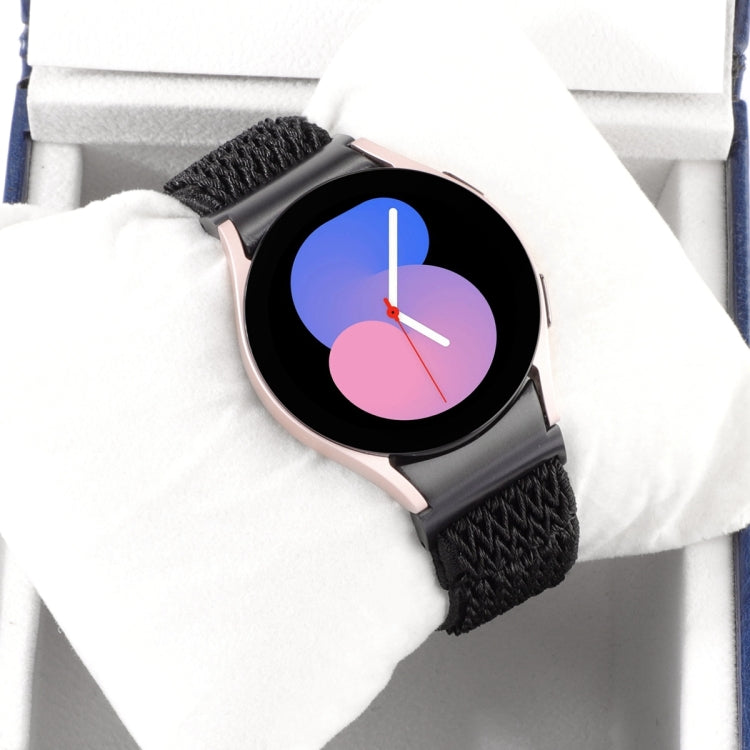 For Samsung Galaxy Watch6/6 Classic/5/5 Pro Wave Braided Nylon Watch Band(Black) by bashfashion