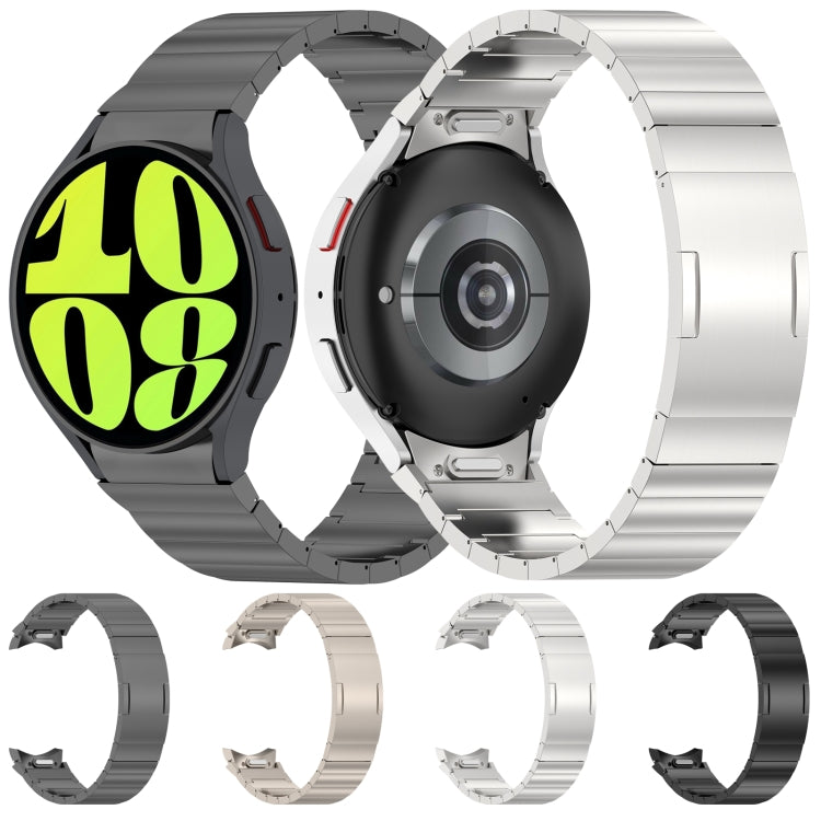 For Samsung Galaxy Watch6/6 Classic/5/5 Pro Button Style One-bead Metal Watch Band(Black) by bashfashion