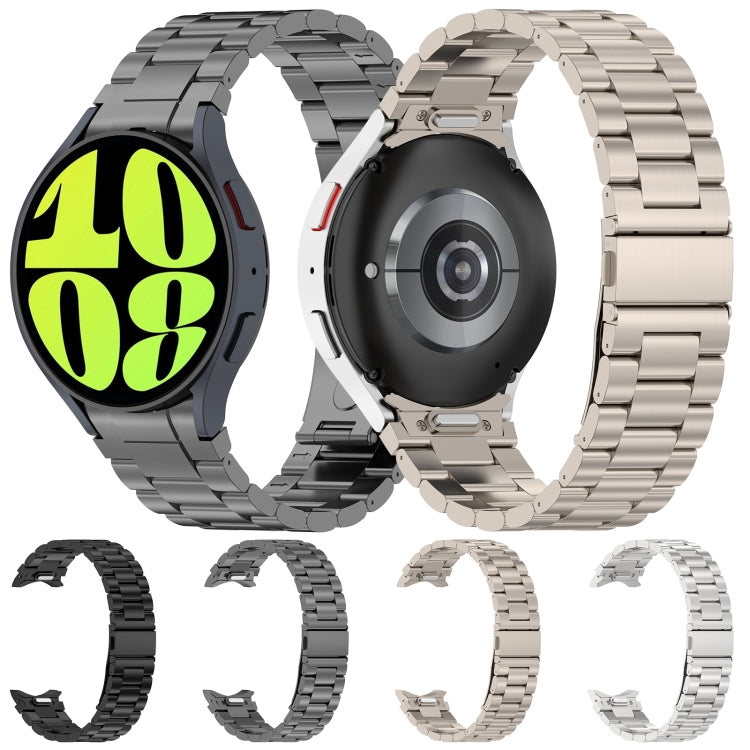 For Samsung Galaxy Watch6/6 Classic/5/5 Pro Button Style Three-bead Metal Watch Band(Black) by bashfashion