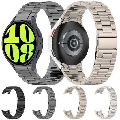 For Samsung Galaxy Watch6/6 Classic/5/5 Pro Button Style Three-bead Metal Watch Band(Black) by bashfashion