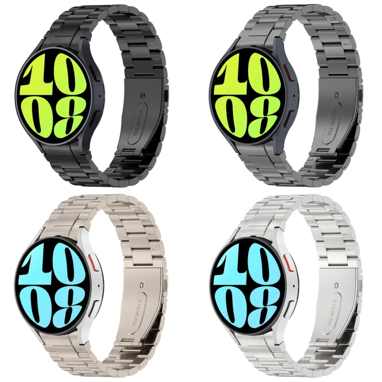 For Samsung Galaxy Watch6/6 Classic/5/5 Pro Button Style Three-bead Metal Watch Band(Black) by bashfashion