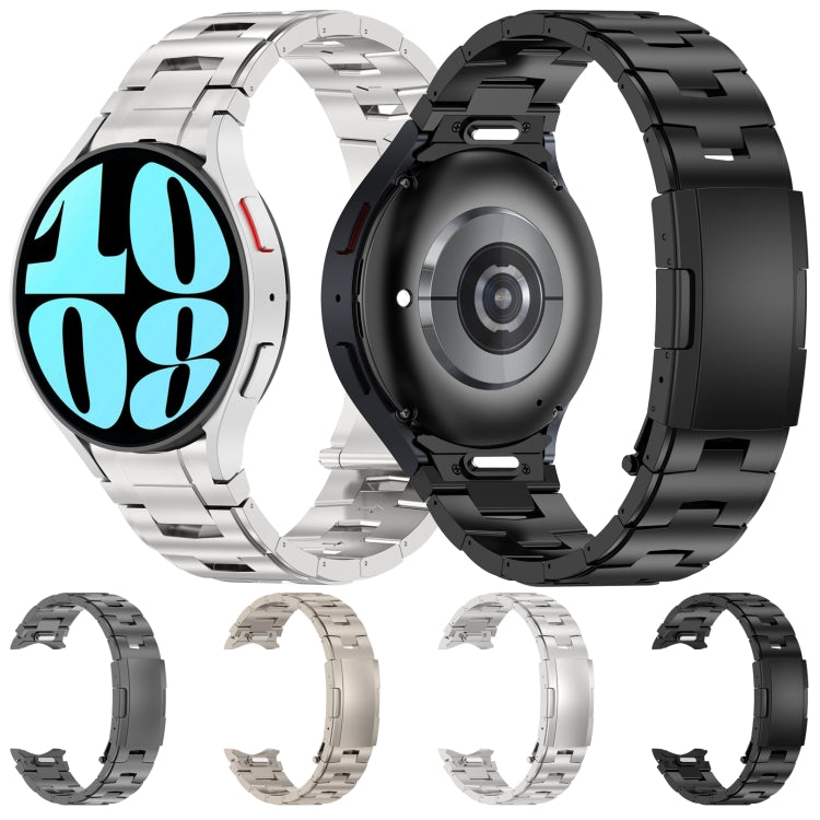 For Samsung Galaxy Watch6/6 Classic/5/5 Pro Button Style Pure Titanium Metal Watch Band(Black) by bashfashion