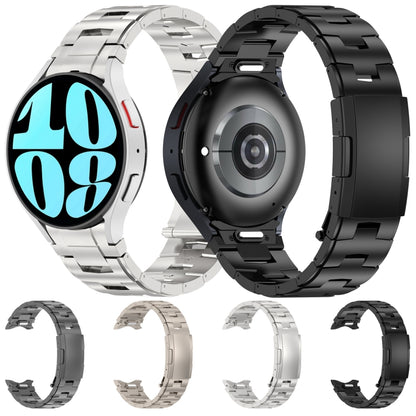 For Samsung Galaxy Watch6/6 Classic/5/5 Pro Button Style Pure Titanium Metal Watch Band(Black) by bashfashion