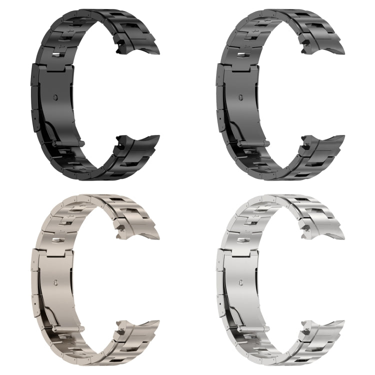 For Samsung Galaxy Watch6/6 Classic/5/5 Pro Button Style Pure Titanium Metal Watch Band(Black) by bashfashion