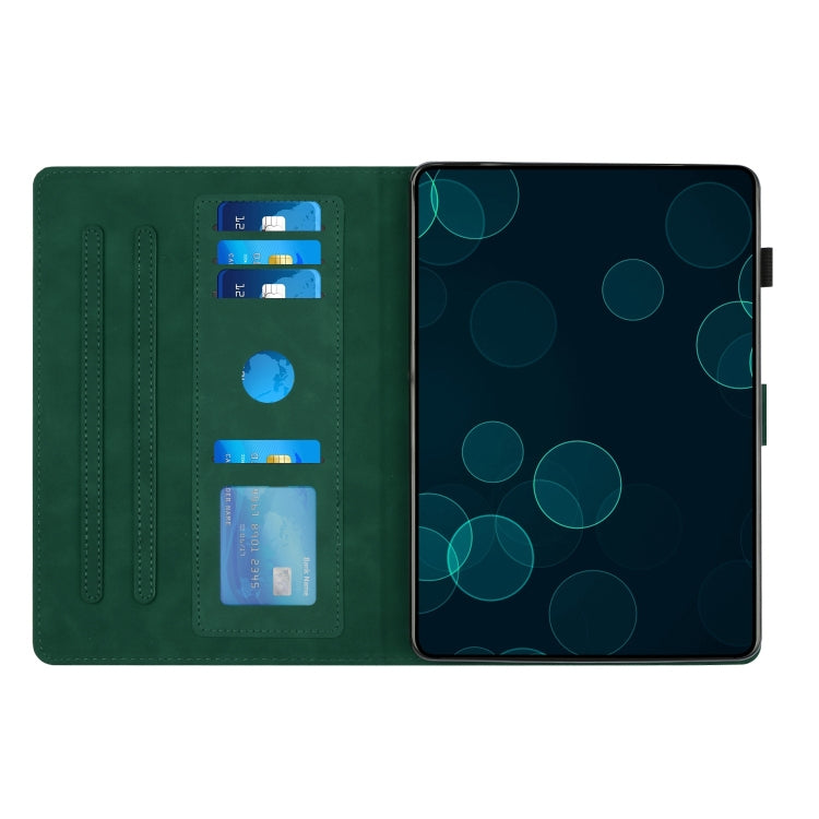 For iPad 2025 / 2022 Diamond Texture Embossed Leather Smart Tablet Case(Green) by bashfashion