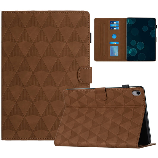 For iPad mini 6 / mini 2024 Diamond Texture Embossed Leather Smart Tablet Case(Brown) by bashfashion