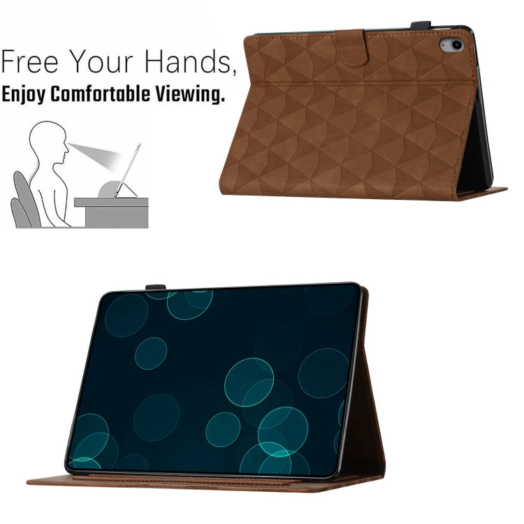 For iPad mini 6 / mini 2024 Diamond Texture Embossed Leather Smart Tablet Case(Brown) by bashfashion