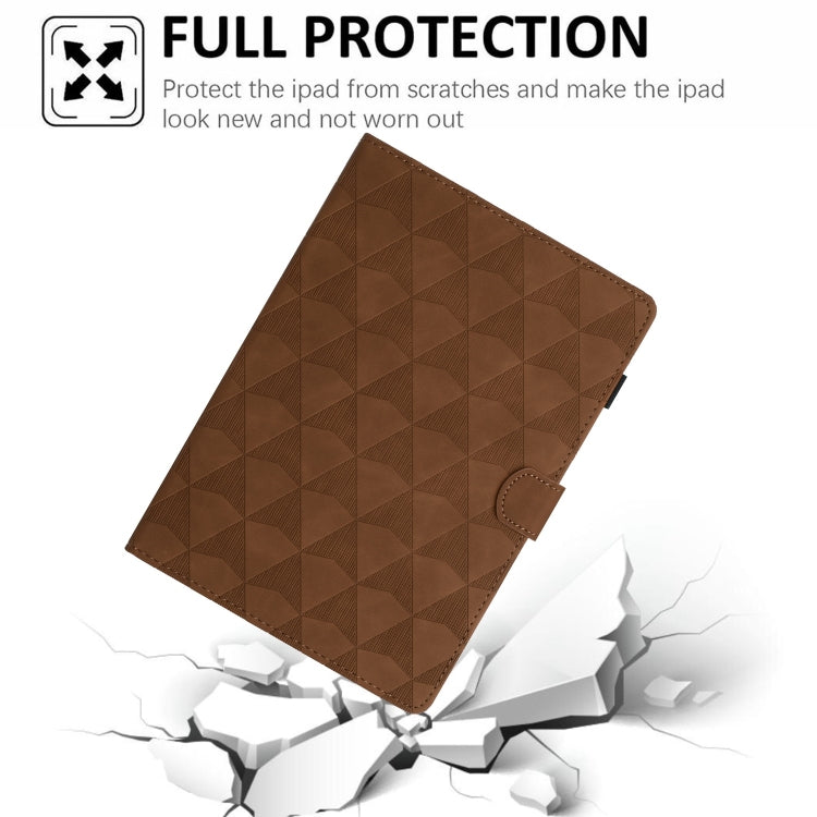 For iPad mini 6 / mini 2024 Diamond Texture Embossed Leather Smart Tablet Case(Brown) by bashfashion