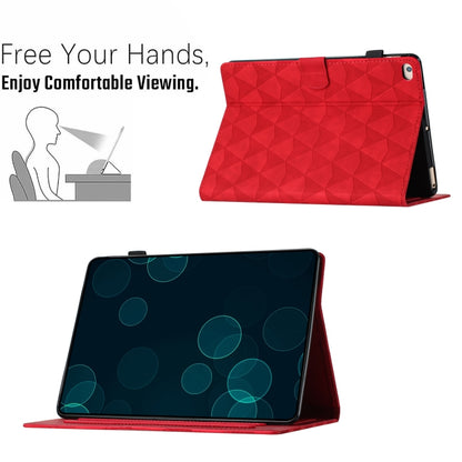 For iPad mini 5 / 4 / 3 / 2 / 1 Diamond Texture Embossed Leather Smart Tablet Case(Red) by bashfashion