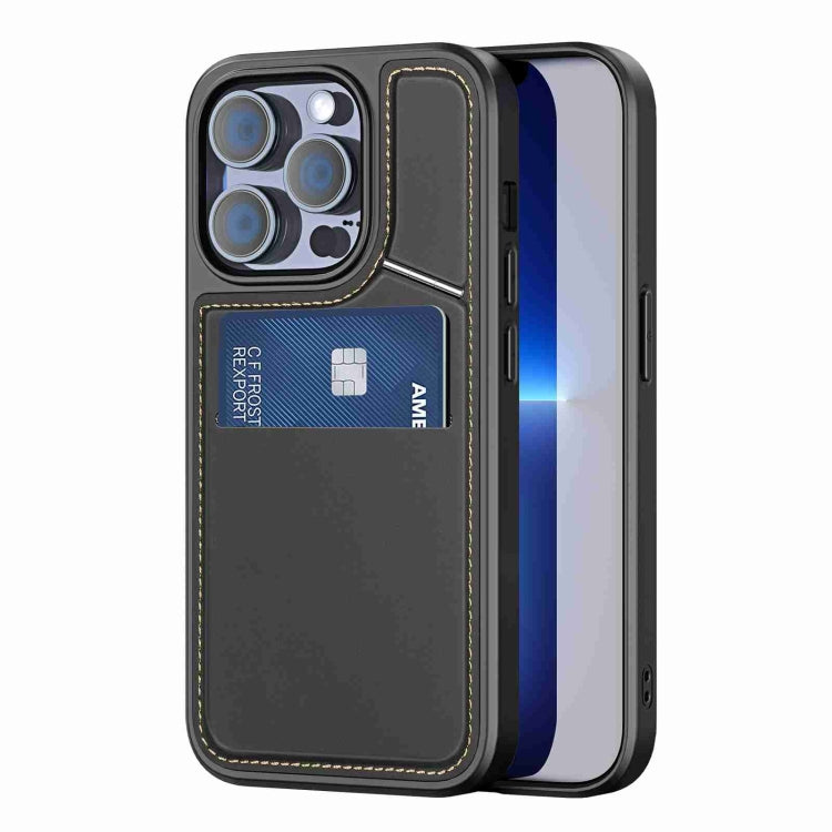 For iPhone 13 Pro DUX DUCIS Rafi II Series MagSafe Magnetic Holder RFID Phone Case(Black) by DUX DUCIS