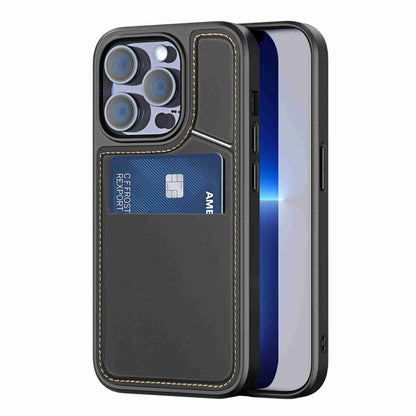 For iPhone 13 Pro DUX DUCIS Rafi II Series MagSafe Magnetic Holder RFID Phone Case(Black) by DUX DUCIS