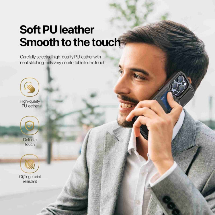 For iPhone 13 Pro DUX DUCIS Rafi II Series MagSafe Magnetic Holder RFID Phone Case(Black) by DUX DUCIS