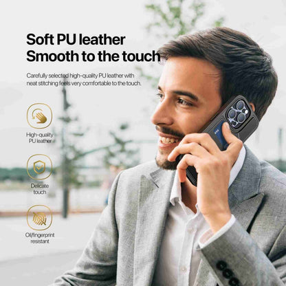 For iPhone 13 Pro DUX DUCIS Rafi II Series MagSafe Magnetic Holder RFID Phone Case(Black) by DUX DUCIS