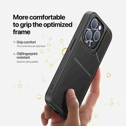 For iPhone 13 Pro DUX DUCIS Rafi II Series MagSafe Magnetic Holder RFID Phone Case(Black) by DUX DUCIS