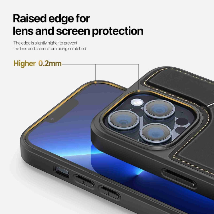 For iPhone 13 Pro DUX DUCIS Rafi II Series MagSafe Magnetic Holder RFID Phone Case(Black) by DUX DUCIS