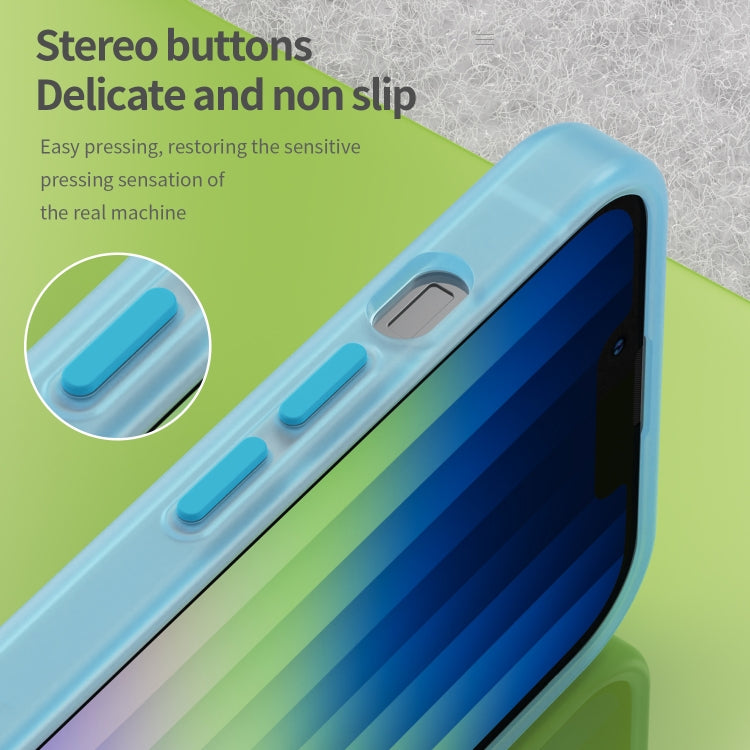 For iPhone 16e MagSafe Frosted Translucent TPU + PC Full Coverage Phone Case(Blue) by bashfashion