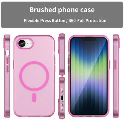 For iPhone 16e MagSafe Frosted Translucent TPU + PC Full Coverage Phone Case(Pink) by bashfashion