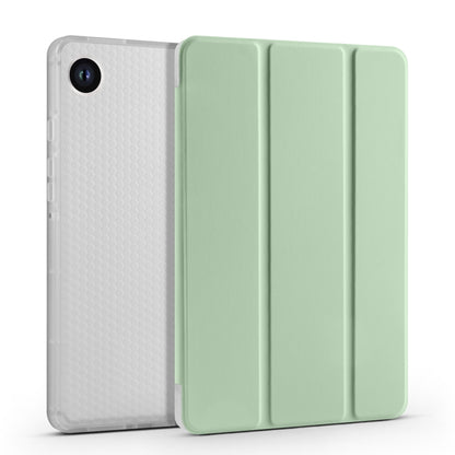 For Samsung Galaxy Tab A9+ X210 3-fold Clear Honeycomb TPU Leather Tablet Case with Pen Slot(Green) by bashfashion