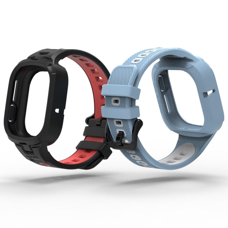 For Honor Watch 4 Two Color Integrated TPU Watch Band(Black Red) by bashfashion