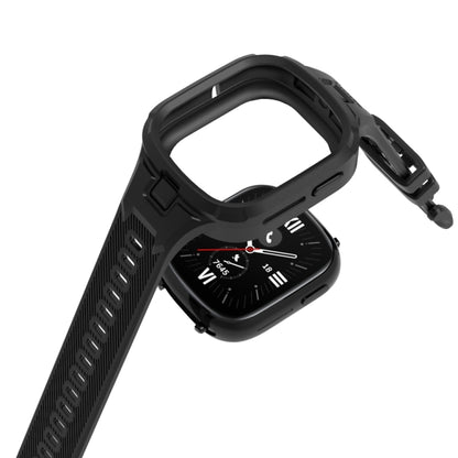 For Honor Watch 4 Solid Color Integrated TPU Watch Band(Black) by bashfashion