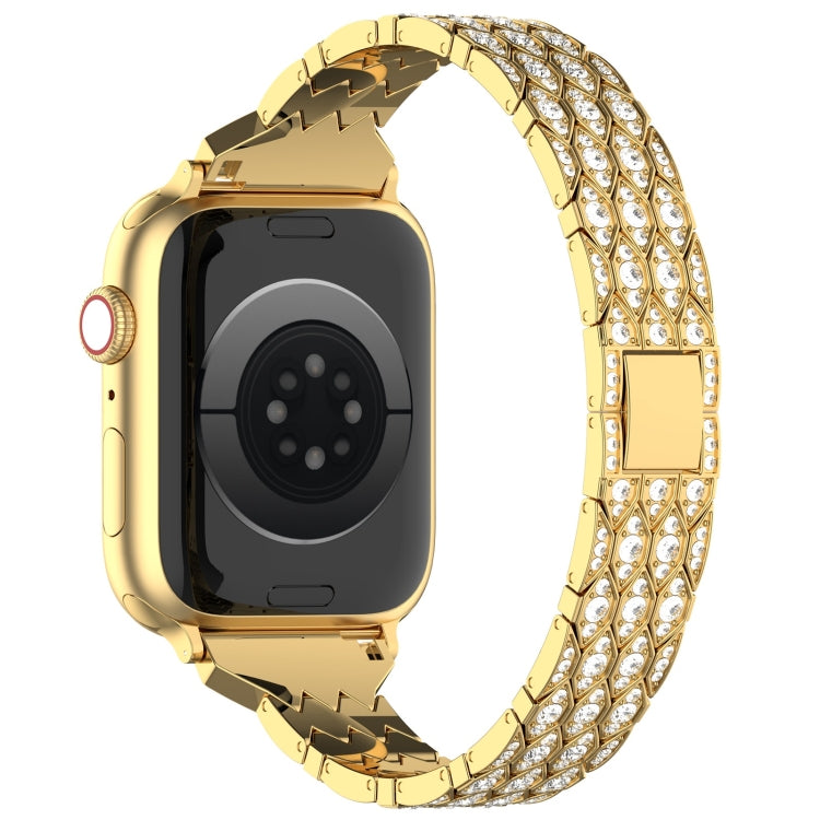 For Apple Watch SE 2023 40mm Devil Eye Diamond Bracelet Metal Watch Band(Gold) by bashfashion