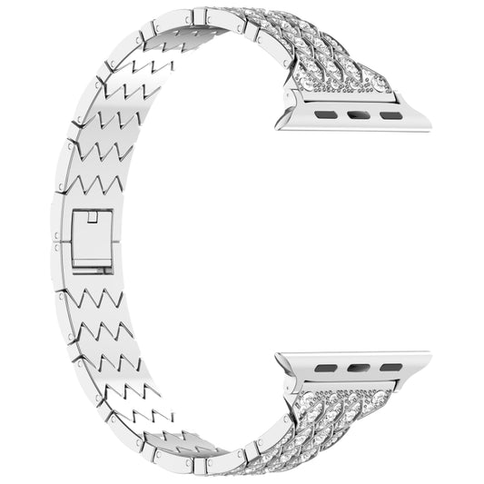 For Apple Watch Series 9 41mm Devil Eye Diamond Bracelet Metal Watch Band(Silver) by bashfashion