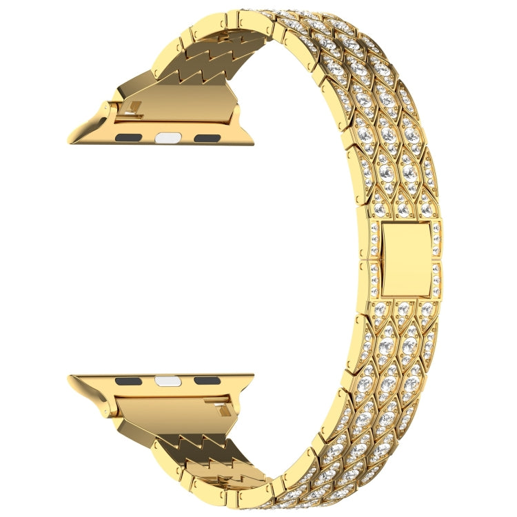 For Apple Watch Series 7 45mm Devil Eye Diamond Bracelet Metal Watch Band(Gold) by bashfashion