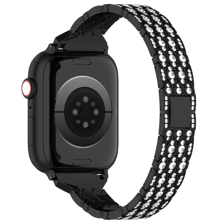 For Apple Watch SE 44mm Devil Eye Diamond Bracelet Metal Watch Band(Black) by bashfashion
