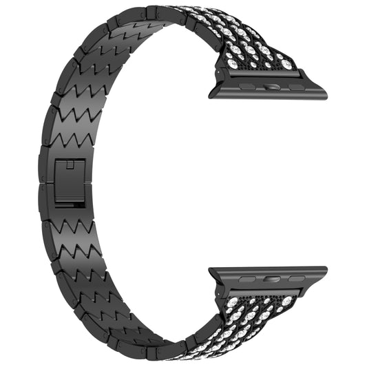For Apple Watch Series 6 40mm Devil Eye Diamond Bracelet Metal Watch Band(Black) by bashfashion