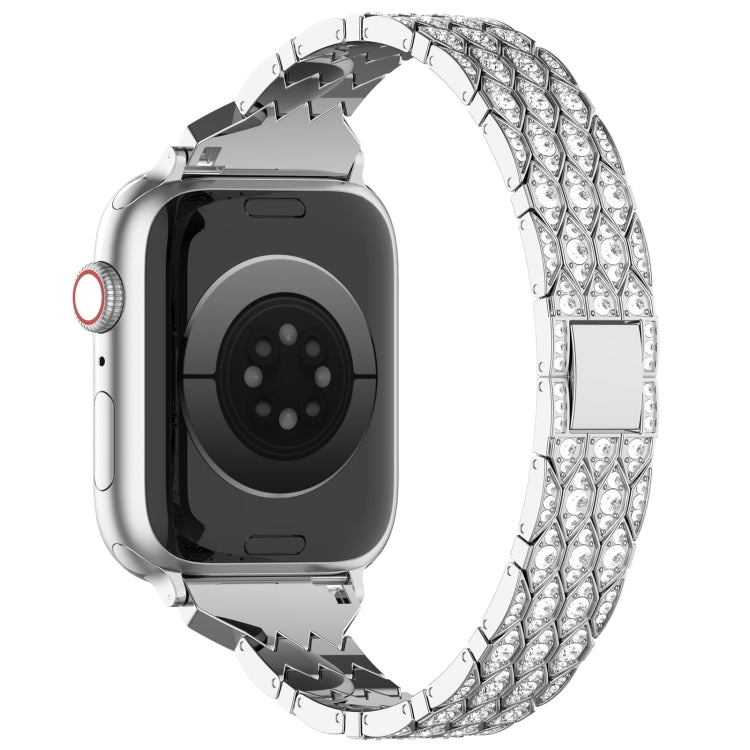 For Apple Watch Series 5 40mm Devil Eye Diamond Bracelet Metal Watch Band(Silver) by bashfashion
