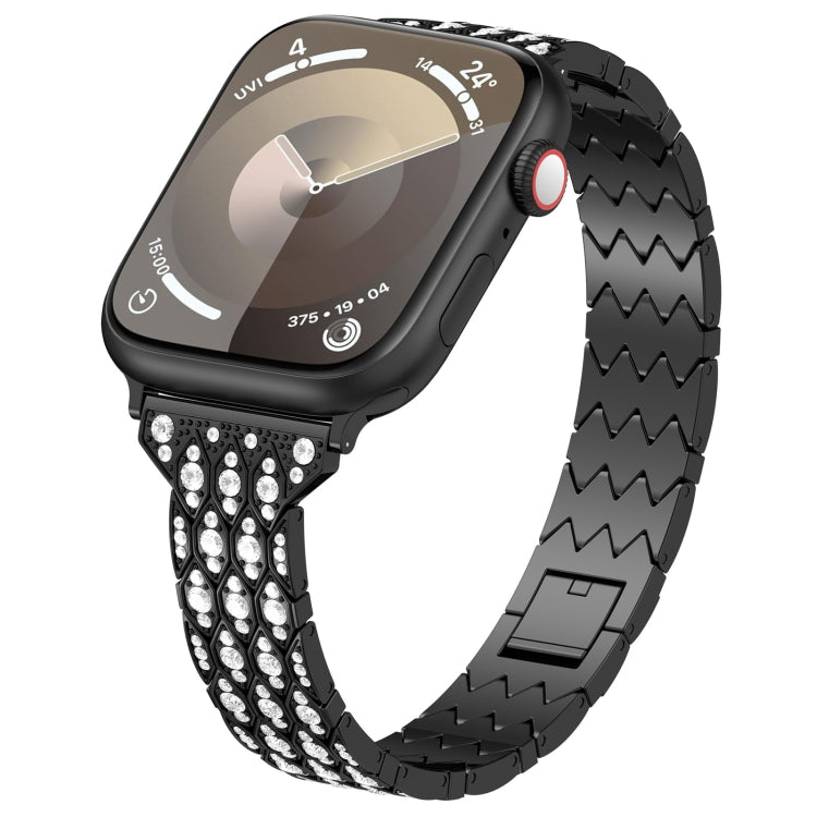 For Apple Watch Series 4 40mm Devil Eye Diamond Bracelet Metal Watch Band(Black) by bashfashion