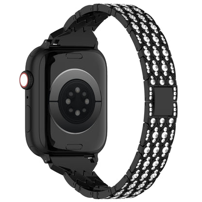 For Apple Watch Series 3 38mm Devil Eye Diamond Bracelet Metal Watch Band(Black) by bashfashion
