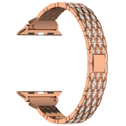 For Apple Watch Series 3 42mm Devil Eye Diamond Bracelet Metal Watch Band(Rose Gold) by bashfashion