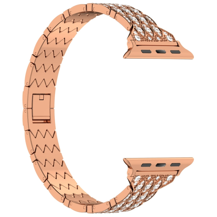 For Apple Watch Series 2 42mm Devil Eye Diamond Bracelet Metal Watch Band(Rose Gold) by bashfashion