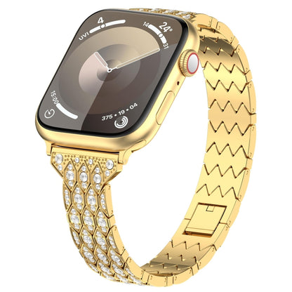 For Apple Watch Series 2 38mm Devil Eye Diamond Bracelet Metal Watch Band(Gold) by bashfashion