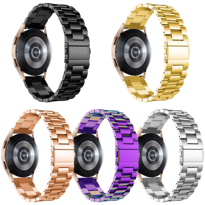 For Samsung Galaxy Watch6 / 6 Classic Flat Head Three-bead Stainless Steel Watch Band(Rose Gold) by bashfashion